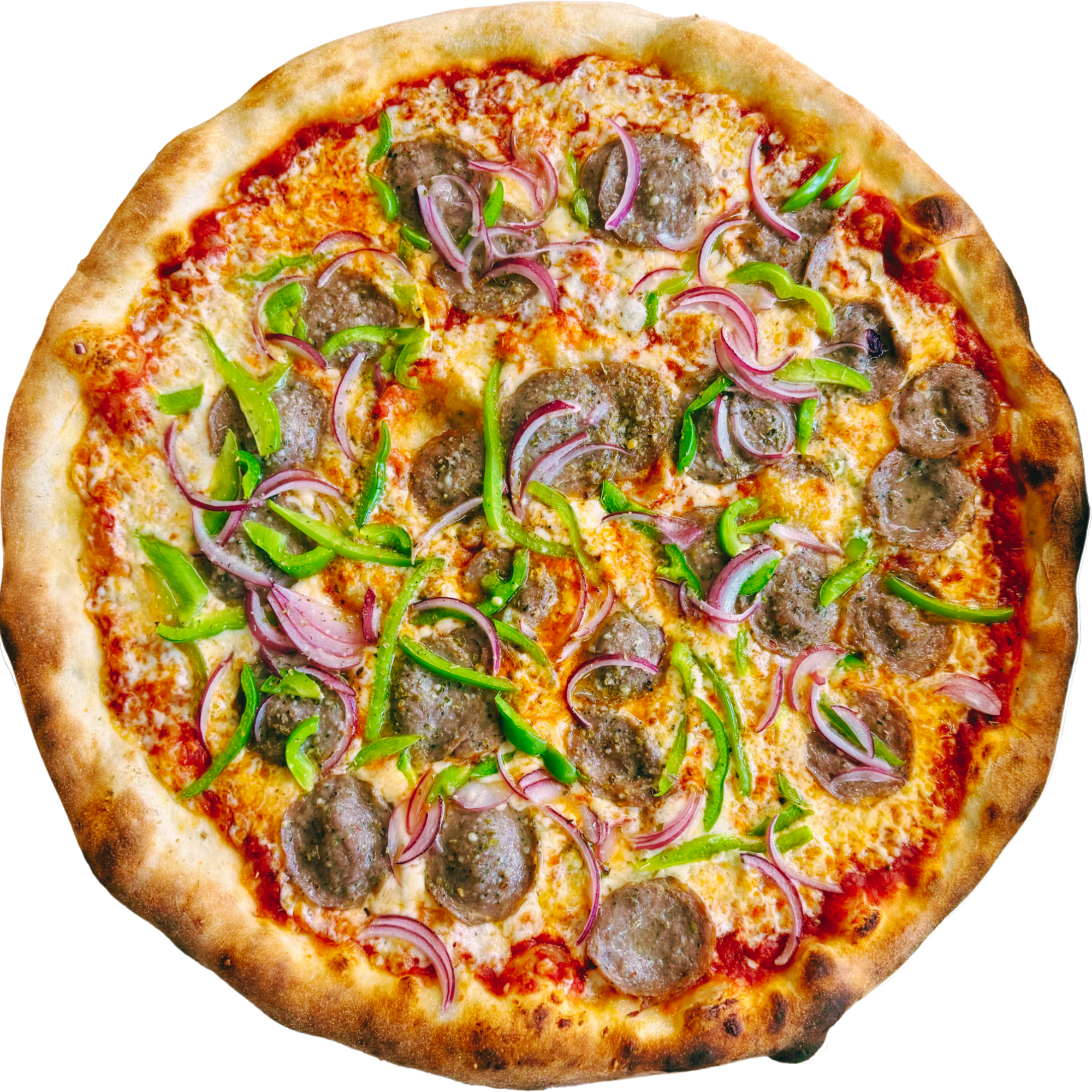 Beef, Pepper and Onion Pizza